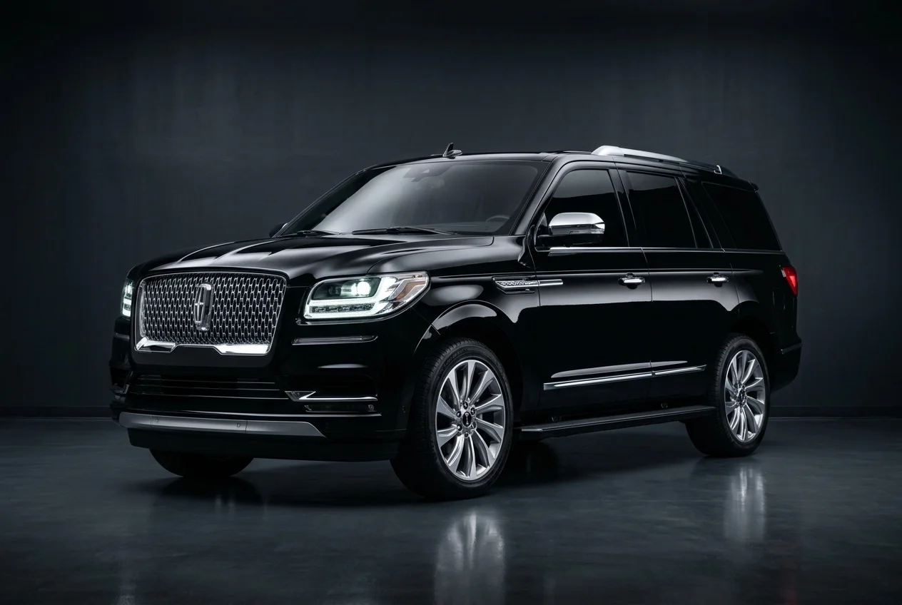 Black Lincoln Navigator luxury SUV for executive transportation in LA